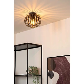 MANUELA griestu lampa 1 x 60 W E27 melna (Lucide)