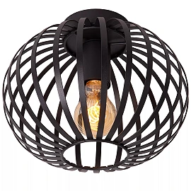 MANUELA griestu lampa 1 x 60 W E27 melna (Lucide)