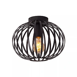 MANUELA griestu lampa 1 x 60 W E27 melna (Lucide)