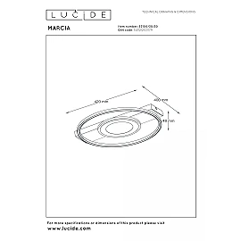 MARCIA LED 3 StepDim ceiling light 32 W 2700K black (Lucide)