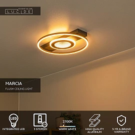 MARCIA LED 3 StepDim ceiling light 32 W 2700K black (Lucide)