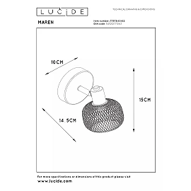 MAREN Ceiling spotlight 1xE14 matt gold / brass (Lucide)
