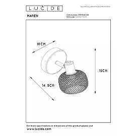 MAREN Ceiling spotlight 1xE14 black (Lucide)