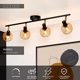 MAREN Ceiling spotlight 4xE14 matt gold / brass (Lucide)