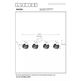 MAREN Ceiling spotlight 4xE14 black (Lucide)