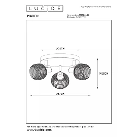 MAREN Ceiling spotlight Ø37 cm 3xE14 black (Lucide)