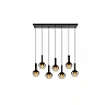 MARIUS pendant light 7xE27 black / smoke grey (Lucide)