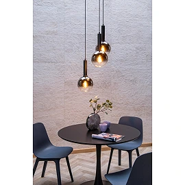 MARIUS pendant light Ø 48.5 cm 3xE27 black / smoke grey (Lucide)