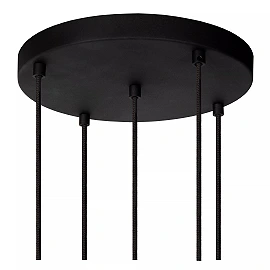 MARIUS piekaramā lampa Ø 55 cm 5xE27 melna / dūmakaini pelēka (Lucide)
