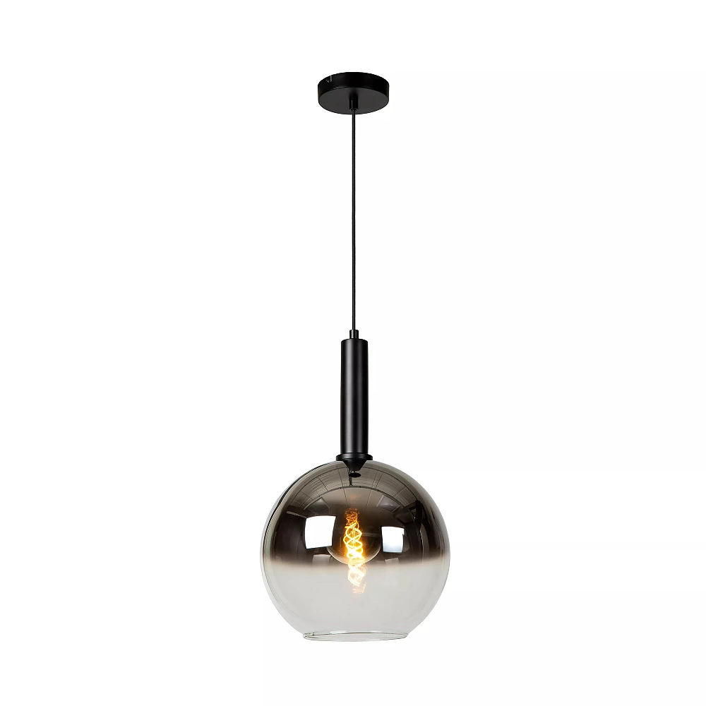 MARIUS pendant light Ø 30 cm 1xE27 black / smoke grey (Lucide)