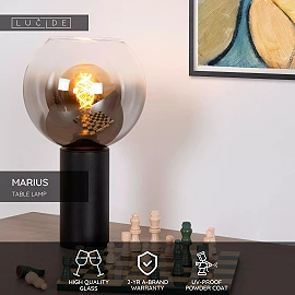 MARIUS galda lampa Ø20 cm 1xE27 melna (Lucide)