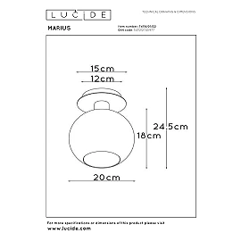 MARIUS griestu lampa Ø20 cm 1xE27 matēta zelta/misiņa (Lucide)