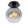 MARIUS Flush ceiling light Ø20 cm 1xE27 black / smoke grey (Lucide)