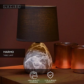 MARMO galda lampa Ø16 cm E14 melna (Lucide)