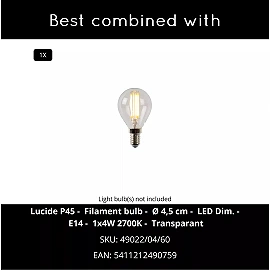MARMO galda lampa Ø16 cm 1xE14 balta (Lucide)