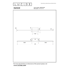 MARNIK sienas lampa LED dim. CCT 1x13W melna (Lucide)