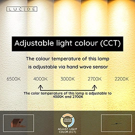 MARNIK sienas lampa LED dim. CCT 1x13W melna (Lucide)