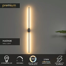 MARNIK LED wall light with hand wave sensor 18 W 2700–4000 K black/gold (Lucide)