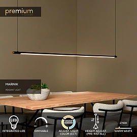 MARNIK LED pendant light with hand wave sensor 24 W 2700–4000 K black/gold (Lucide)
