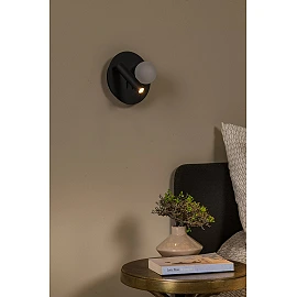 MATIZ LED bedside/wall light Ø16.5 cm 3000K USB black (Lucide)