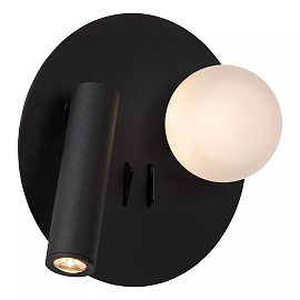 MATIZ LED bedside/wall light Ø16.5 cm 3000K USB black (Lucide)