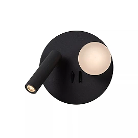 MATIZ LED bedside/wall light Ø16.5 cm 3000K USB black (Lucide)