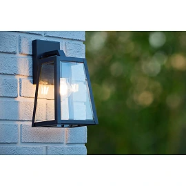 MATSLOT outdoor wall light 1 x 40 W E27 black (Lucide)
