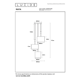 MAYA pendant light Ø 46 cm 3xE27 Cream (Lucide)