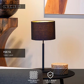 MAYA Table lamp Ø26cm 1x40W E27 black gold (Lucide)