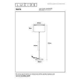MAYA floor lamp Ø45 cm 1xE27 40 W black (Lucide)