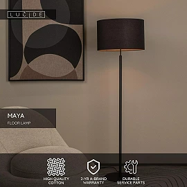 MAYA floor lamp Ø45 cm 1xE27 40 W black (Lucide)