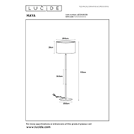 MAYA Floor lamp Ø45cm 1x40W E27 cream (Lucide)