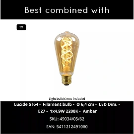 MEDINE pendant light Ø46 cm 3xE27 40 W opal (Lucide)