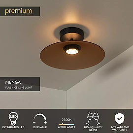 MENGA flush ceiling light Ø40 cm LED 11W 2700K amber (Lucide)