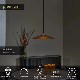 MENGA pendant light Ø40 cm LED 11 W 2700 K amber (Lucide)