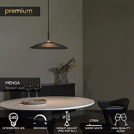 MENGA pendant light Ø40 cm LED 11 W smoked grey (Lucide)