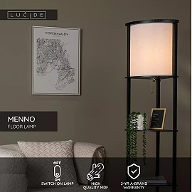 MENNO stāvlampa 30x30 cm 1xE27 melna (Lucide)