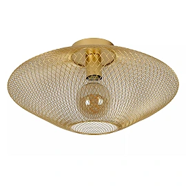 MESH Flush ceiling light Ø45 cm E27 matt gold / brass (Lucide)