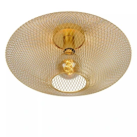 MESH Flush ceiling light Ø45 cm E27 matt gold / brass (Lucide)