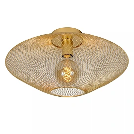 MESH Flush ceiling light Ø45 cm E27 matt gold / brass (Lucide)