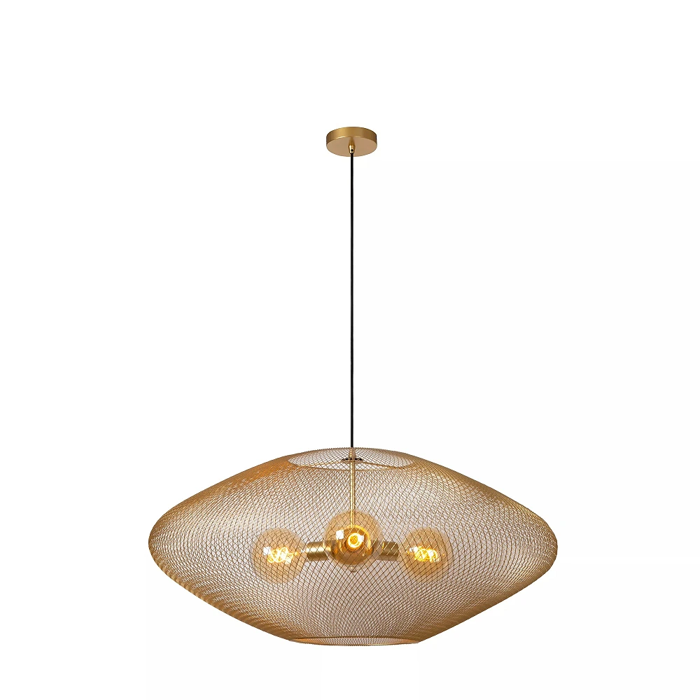 MESH pendant light Ø 85 cm 3xE27 matt gold / brass (Lucide)