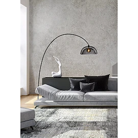 MESH Arc floor lamp 167x46 cm E27 black (Lucide)