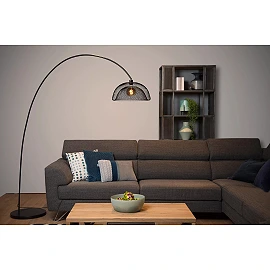 MESH Arc floor lamp 167x46 cm E27 black (Lucide)