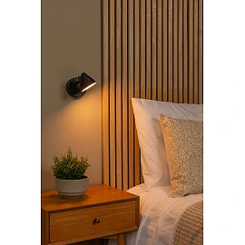 MILNE wall light LED 1x8 W 2700 K black (Lucide)