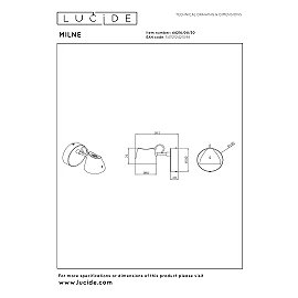 MILNE wall light LED 1x8 W 2700 K black (Lucide)