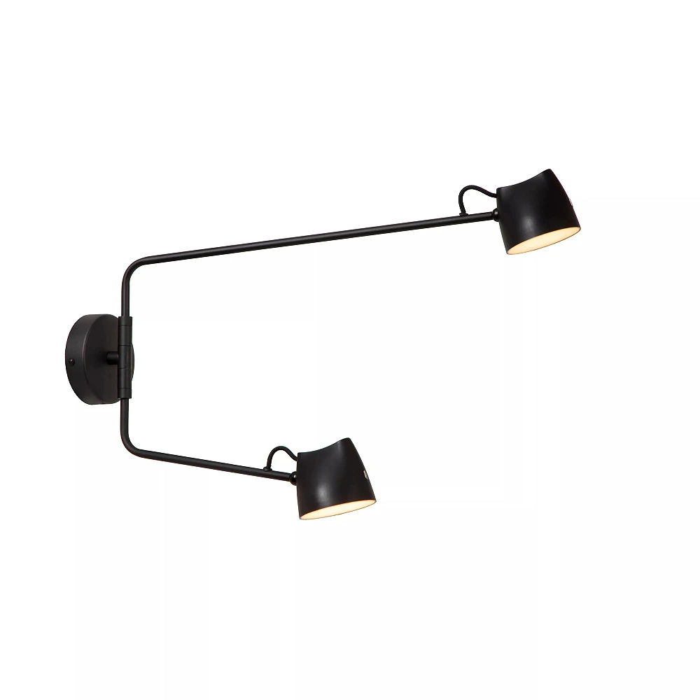 MILNE wall light LED 2x8 W 2700 K black (Lucide)