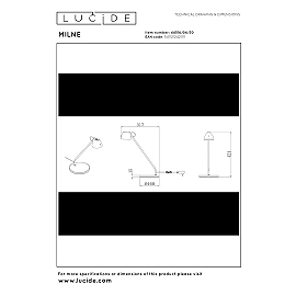 MILNE galda lampa LED 1x8 W 2700 K melna (Lucide)