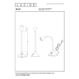 MILO galda lampa LED 3,2W 3000K melna (Lucide)