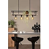 MILONGA pendant light 100 cm 4 x E27 black/wood (Lucide)
