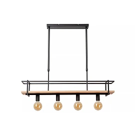 MILONGA piekaramā lampa 100 cm 4 x E27 melna/koka (Lucide)